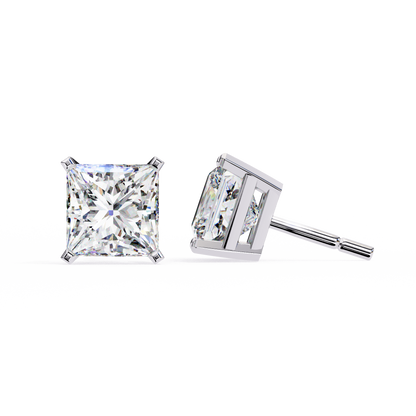 1.5 Carat Princess Cut Lab Diamonds Stud Earrings For Women