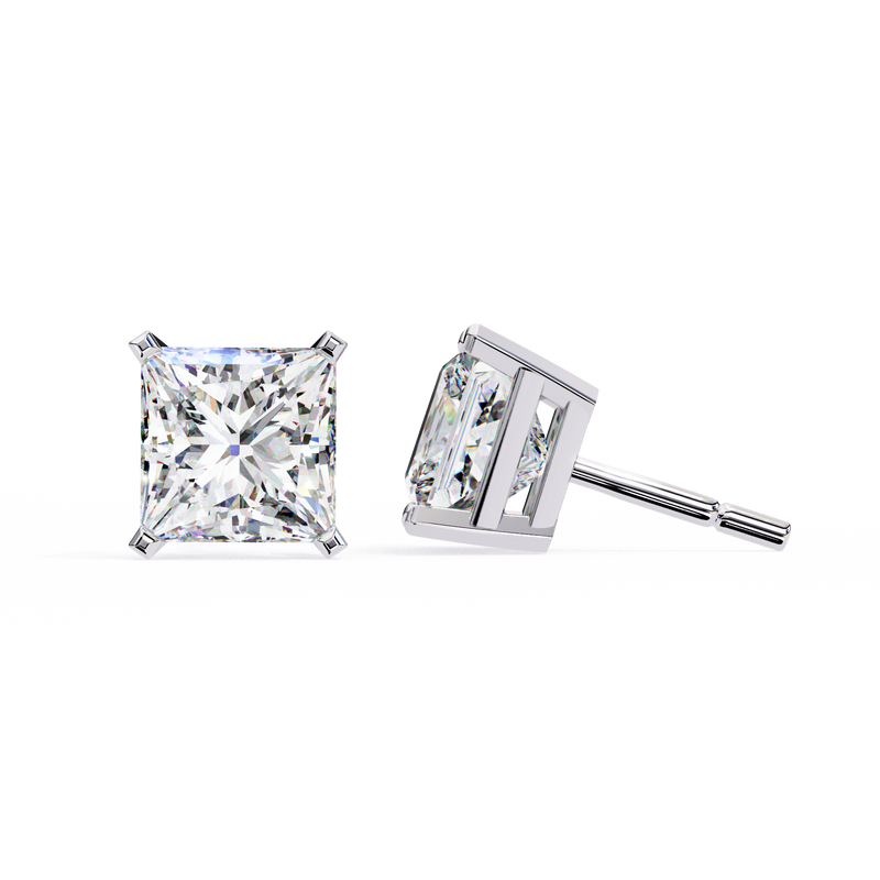 1.2 Carat Emerald Shape Lab Diamonds Stud Earrings For Women