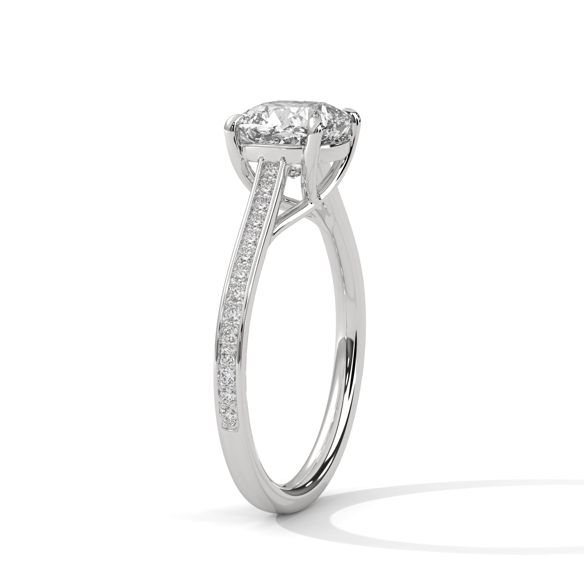 Seductive 2 Carat Cushion Solitaire Lab Diamond Ring