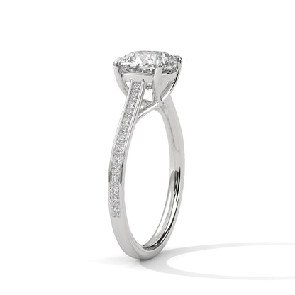 Seductive 2 Carat Cushion Solitaire Lab Diamond Ring