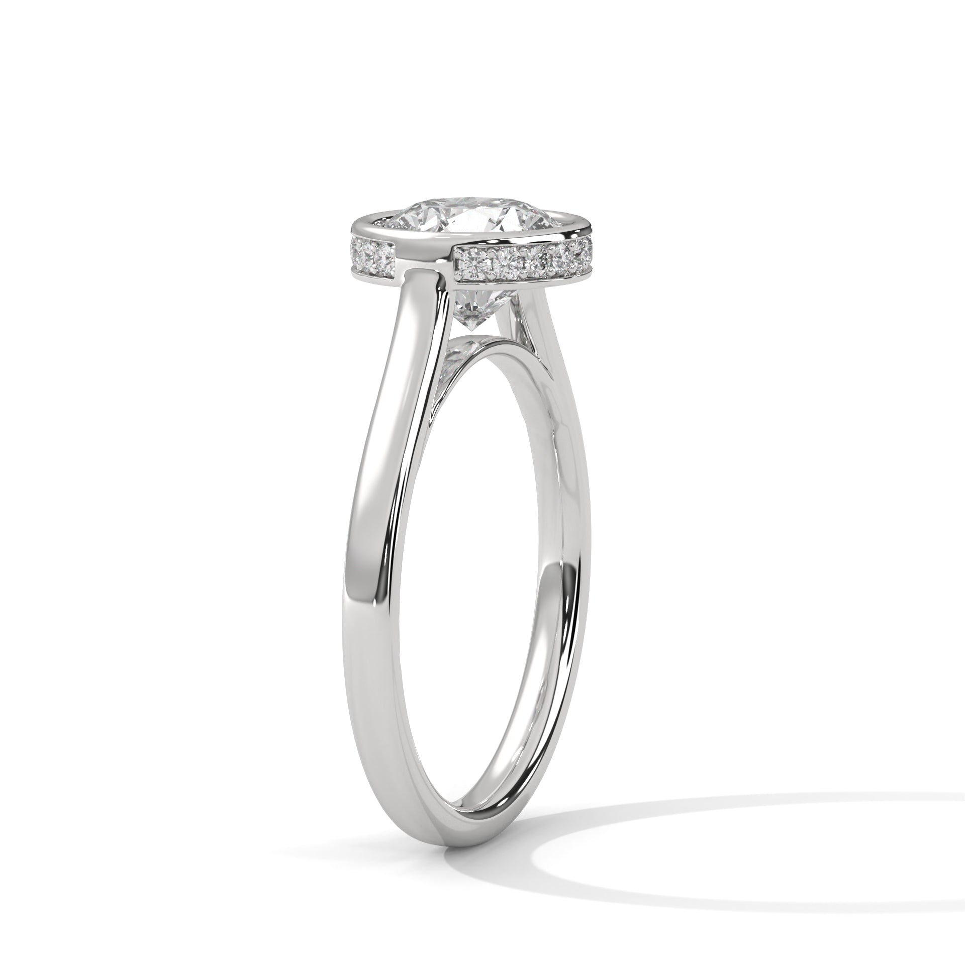 Cathedral Circlet 2 Carat Round Solitaire Lab Diamond Engagement Ring