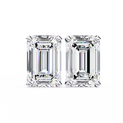 1.2 Carat Emerald Shape Lab Diamonds Stud Earrings For Women