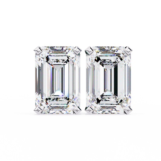 1.2 Carat Emerald Shape Lab Diamonds Stud Earrings For Women