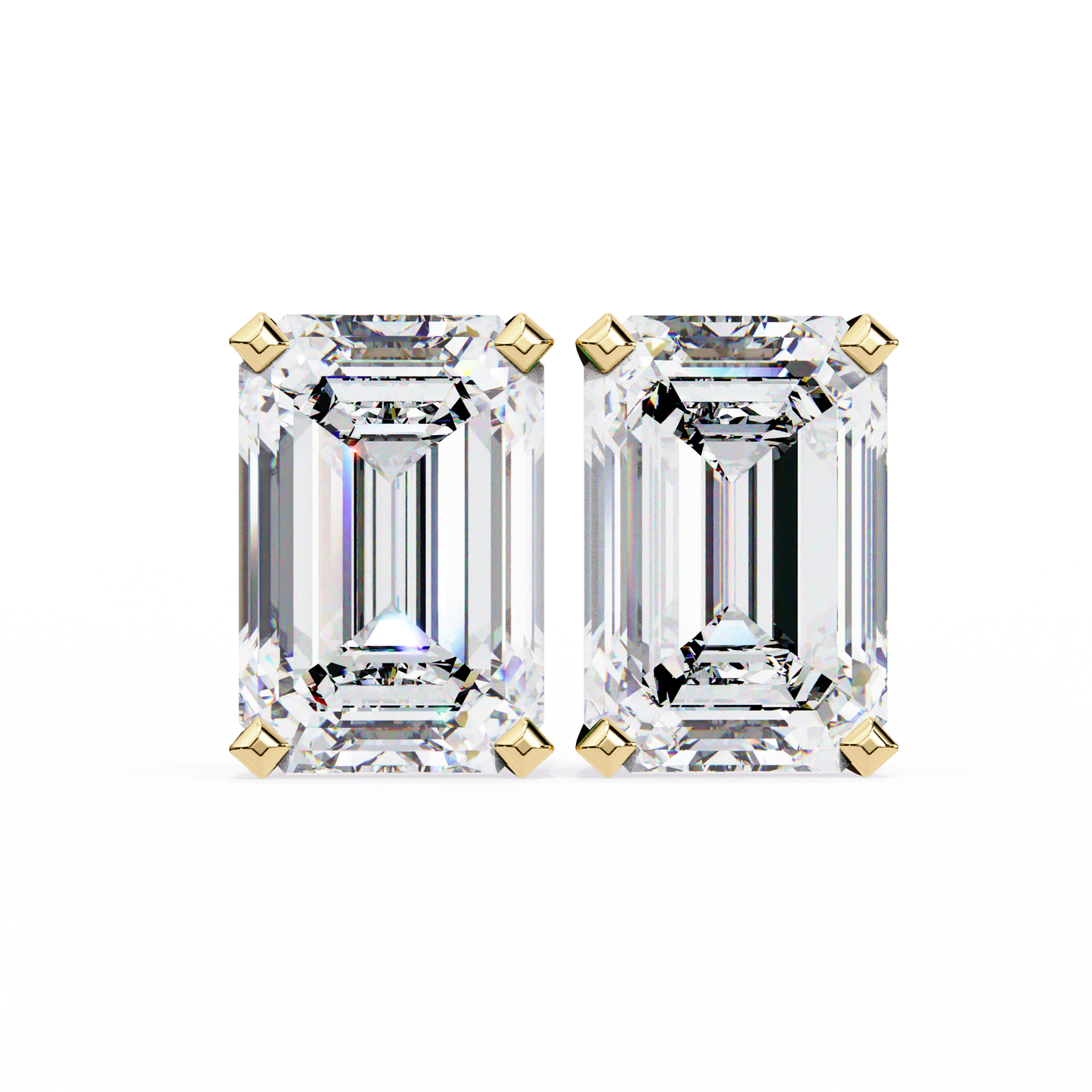 1.2 Carat Emerald Shape Lab Diamonds Stud Earrings For Women