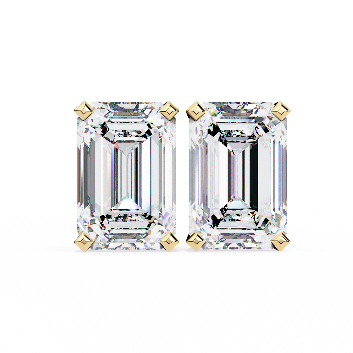 1.2 Carat Emerald Shape Lab Diamonds Stud Earrings For Women