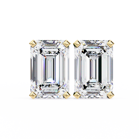 1.2 Carat Emerald Shape Lab Diamonds Stud Earrings For Women
