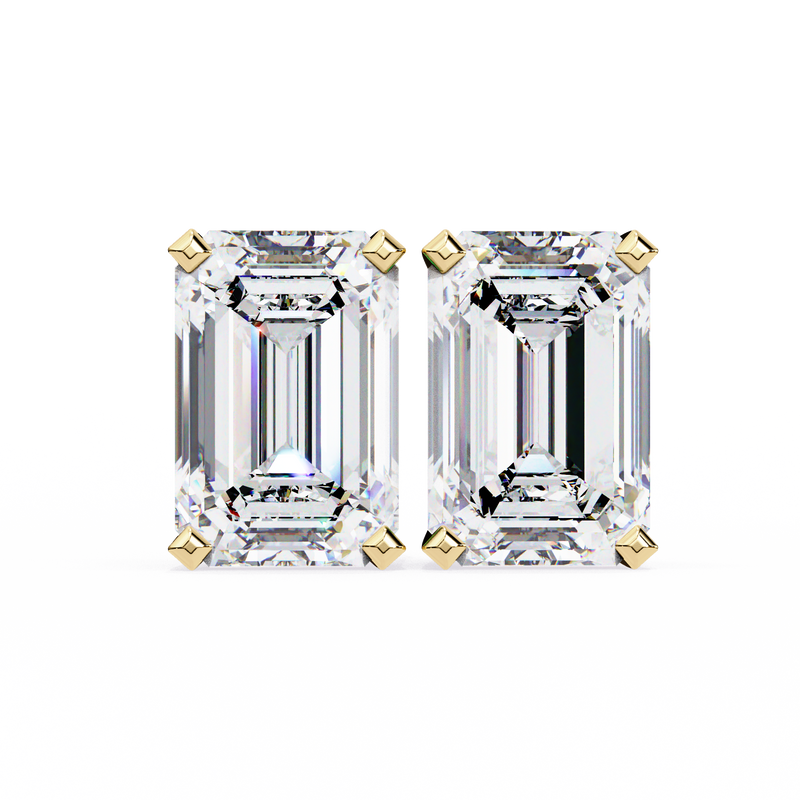 1.2 Carat Emerald Shape Lab Diamonds Stud Earrings For Women