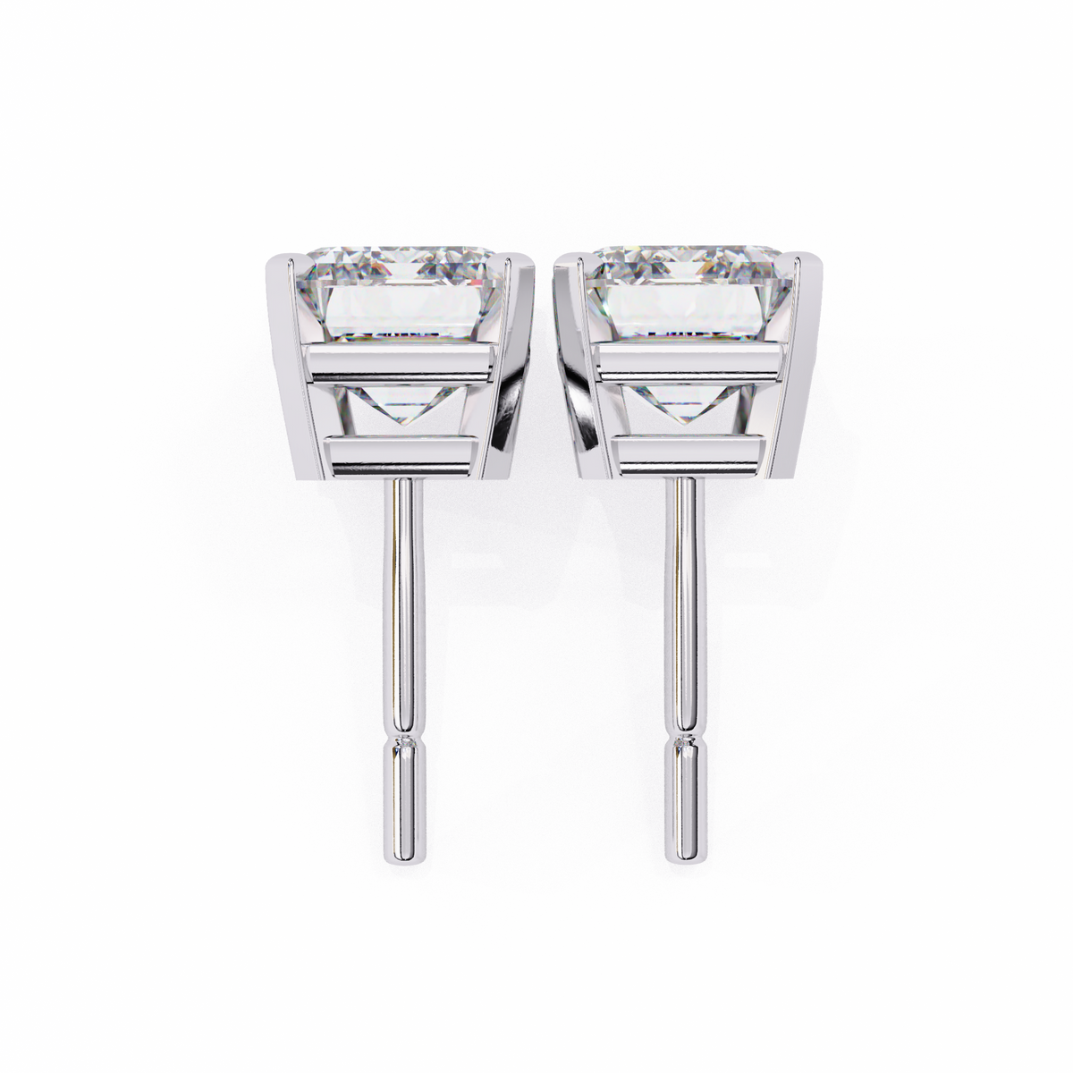 1.2 Carat Emerald Shape Lab Diamonds Stud Earrings For Women