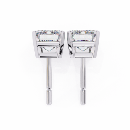 1.2 Carat Emerald Shape Lab Diamonds Stud Earrings For Women