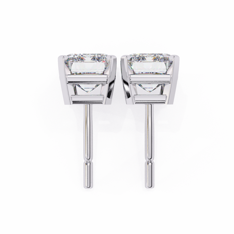 1.2 Carat Emerald Shape Lab Diamonds Stud Earrings For Women