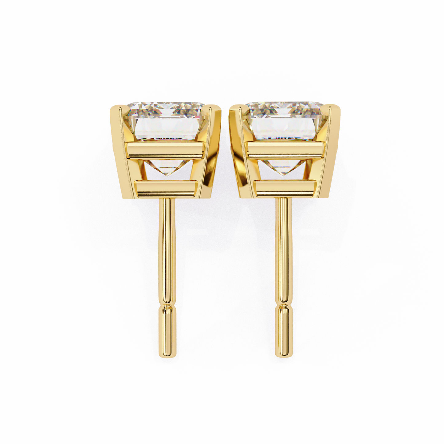 1.2 Carat Emerald Shape Lab Diamonds Stud Earrings For Women