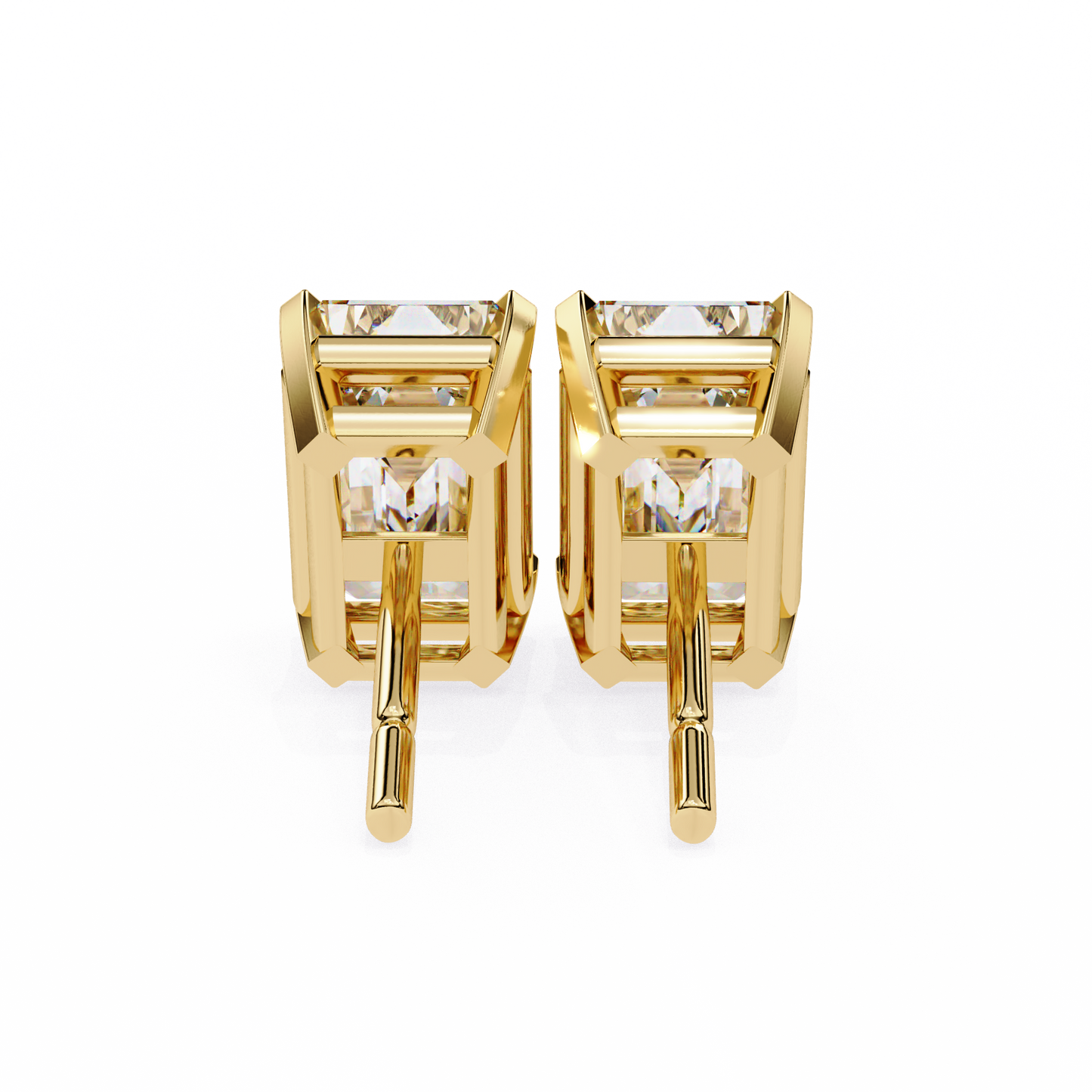 1.2 Carat Emerald Shape Lab Diamonds Stud Earrings For Women
