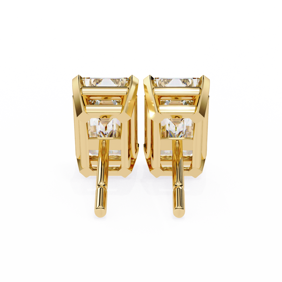 1.2 Carat Emerald Shape Lab Diamonds Stud Earrings For Women