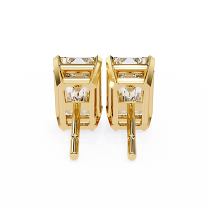 1.2 Carat Emerald Shape Lab Diamonds Stud Earrings For Women