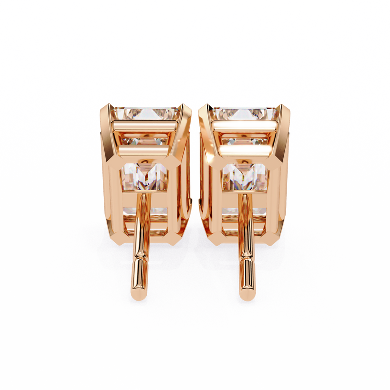 1.2 Carat Emerald Shape Lab Diamonds Stud Earrings For Women