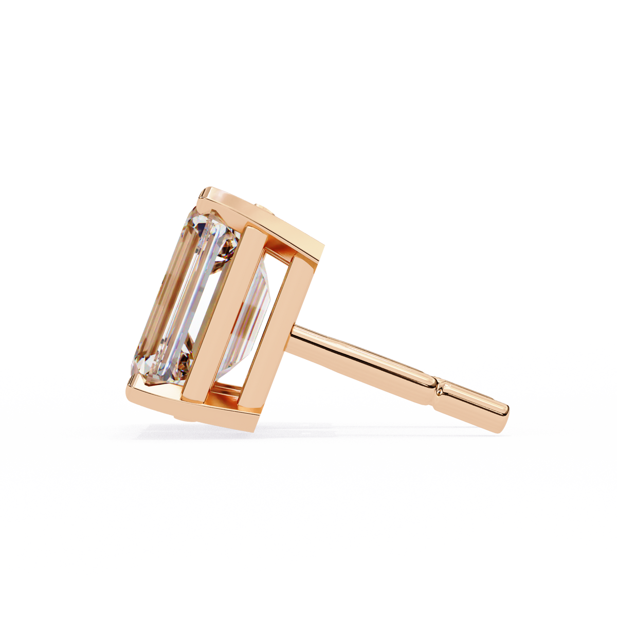1.2 Carat Emerald Shape Lab Diamonds Stud Earrings For Women