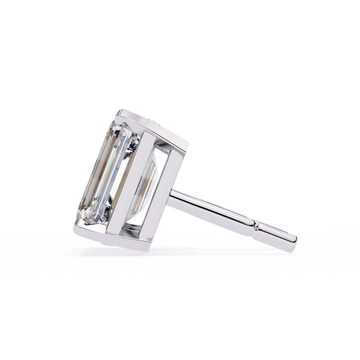 1.2 Carat Emerald Shape Lab Diamonds Stud Earrings For Women