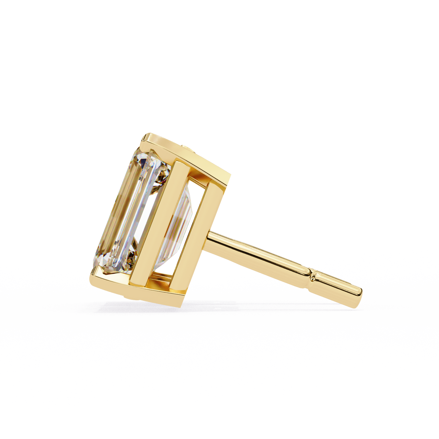 1.2 Carat Emerald Shape Lab Diamonds Stud Earrings For Women