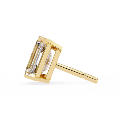 1.2 Carat Emerald Shape Lab Diamonds Stud Earrings For Women