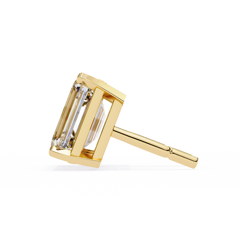 1.2 Carat Emerald Shape Lab Diamonds Stud Earrings For Women