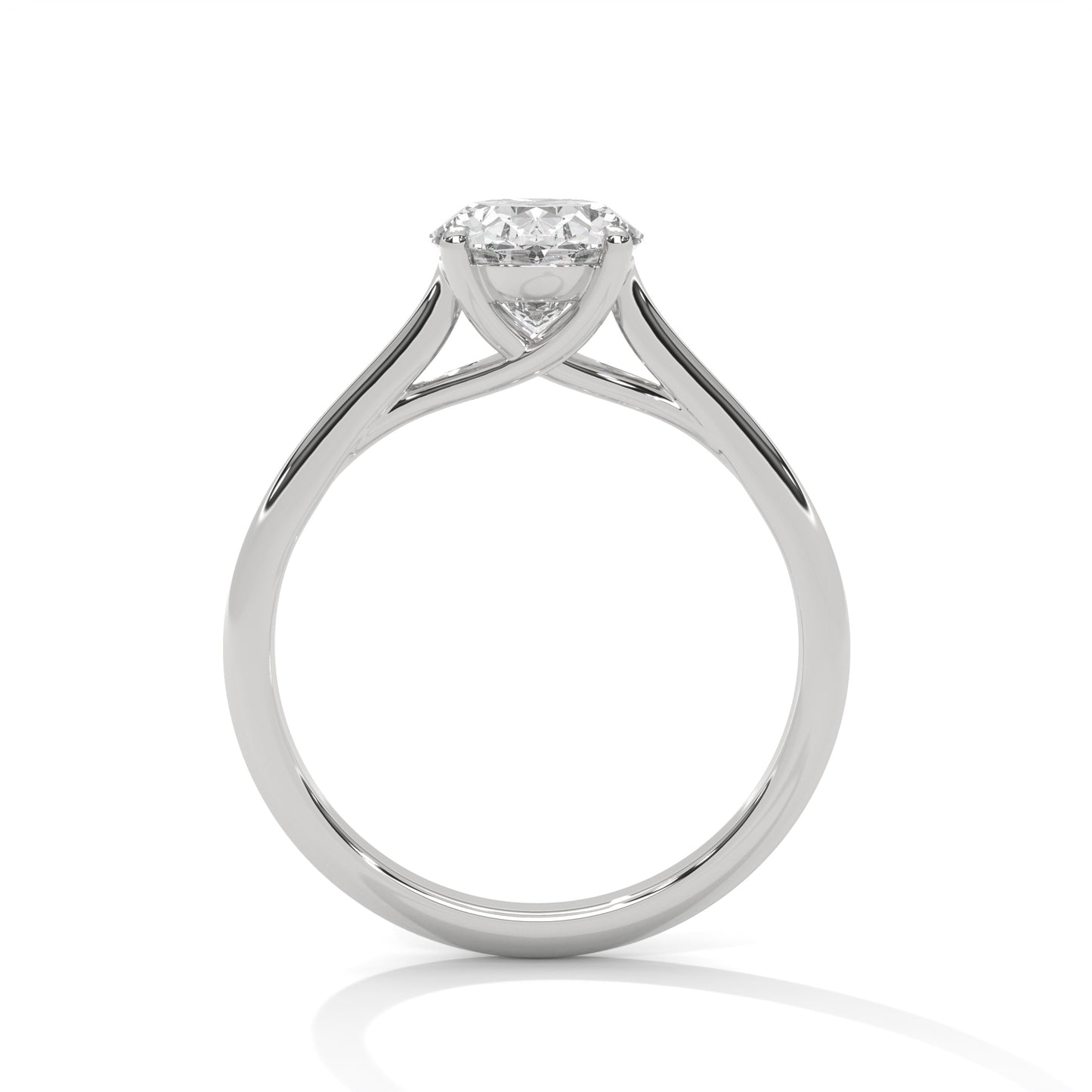 2 Carat Oval Shape Simple Solitaire Ring in Lab Diamond