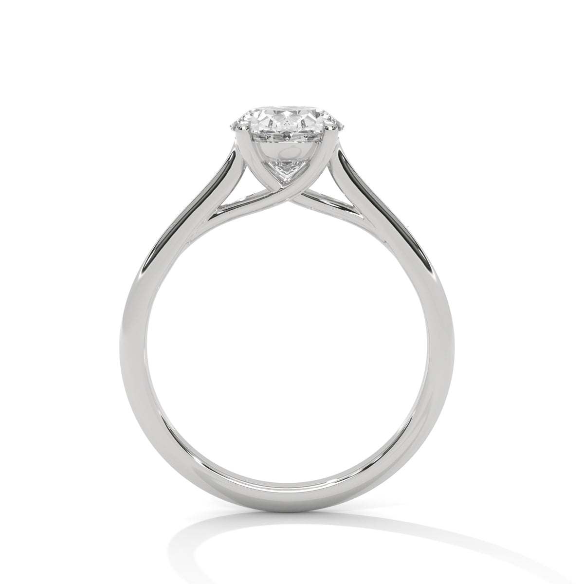 2 Carat Oval Shape Simple Solitaire Ring in Lab Diamond
