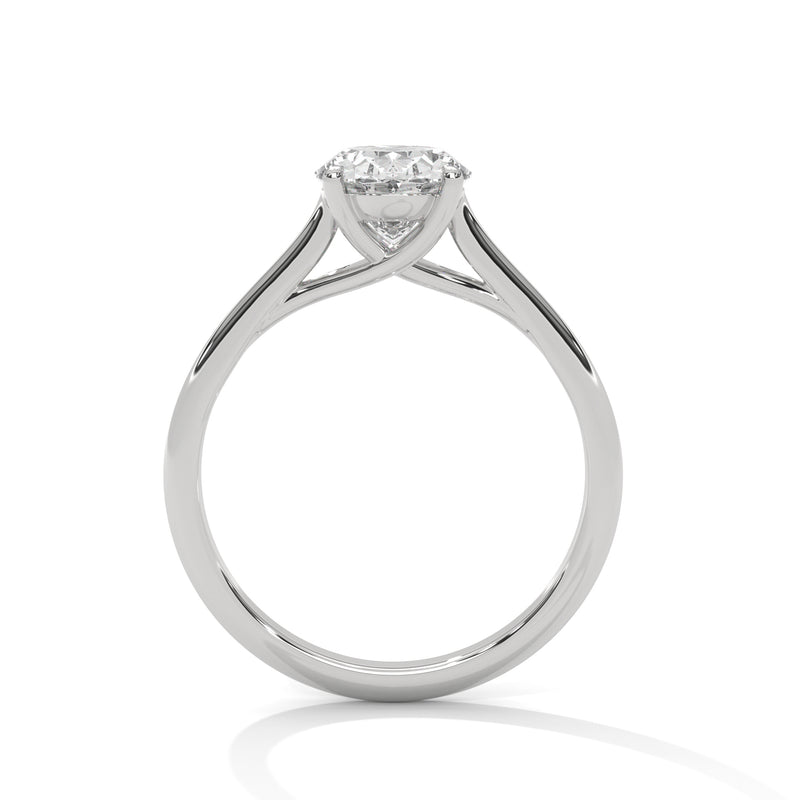 2 Carat Oval Shape Simple Solitaire Ring in Lab Diamond
