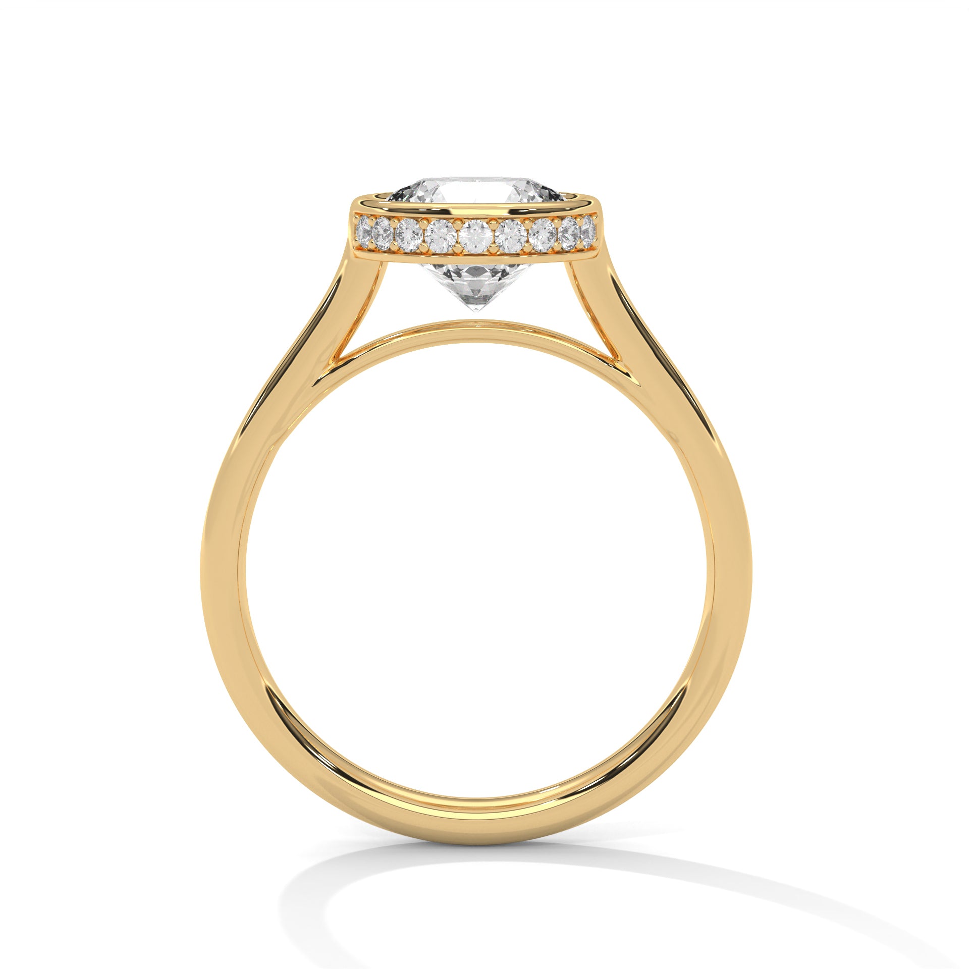 Cathedral Circlet 2 Carat Round Solitaire Lab Diamond Engagement Ring