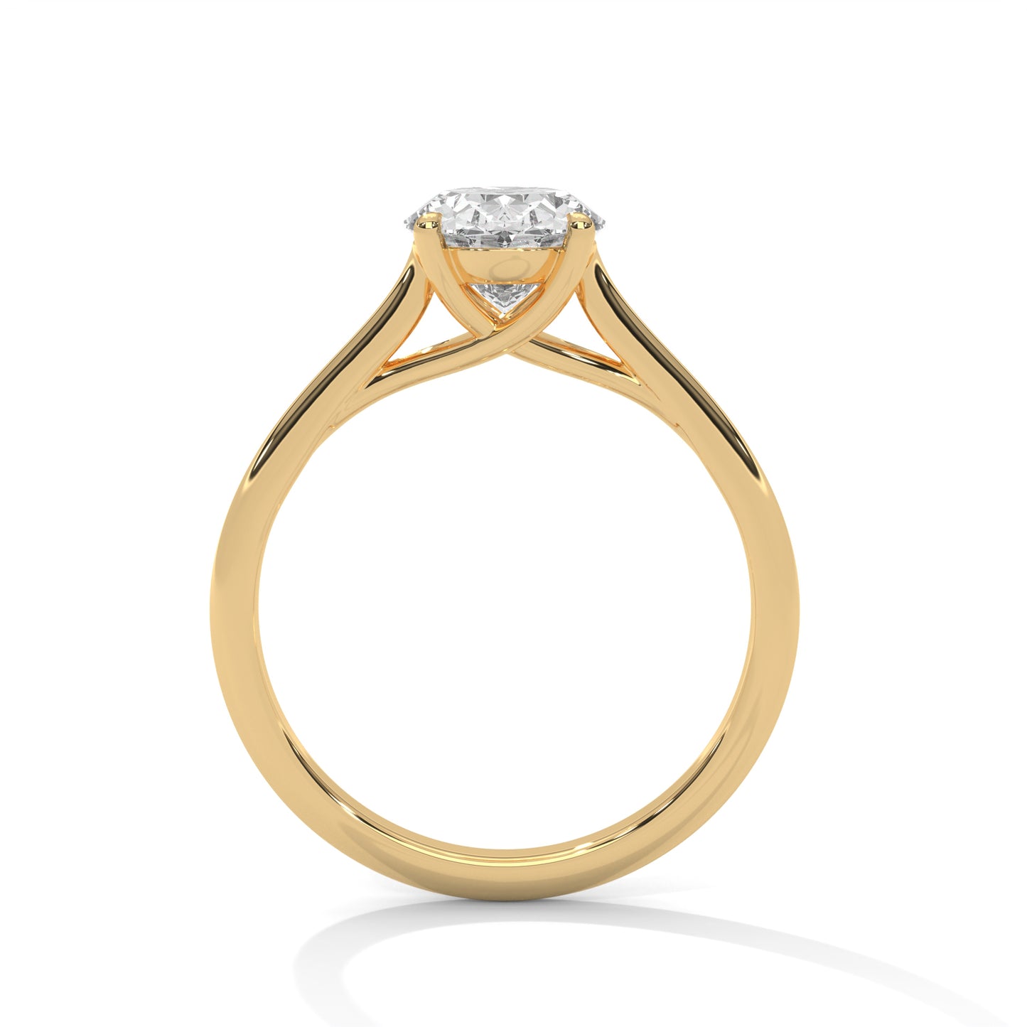 2 Carat Oval Shape Simple Solitaire Ring in Lab Diamond