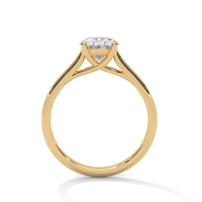 2 Carat Oval Shape Simple Solitaire Ring in Lab Diamond