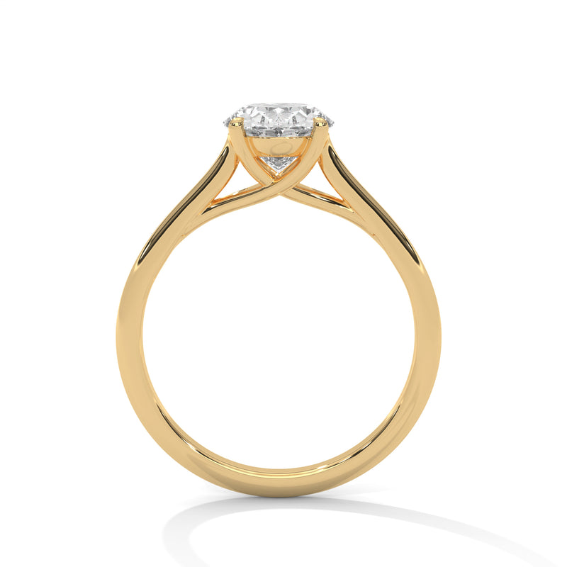 2 Carat Oval Shape Simple Solitaire Ring in Lab Diamond