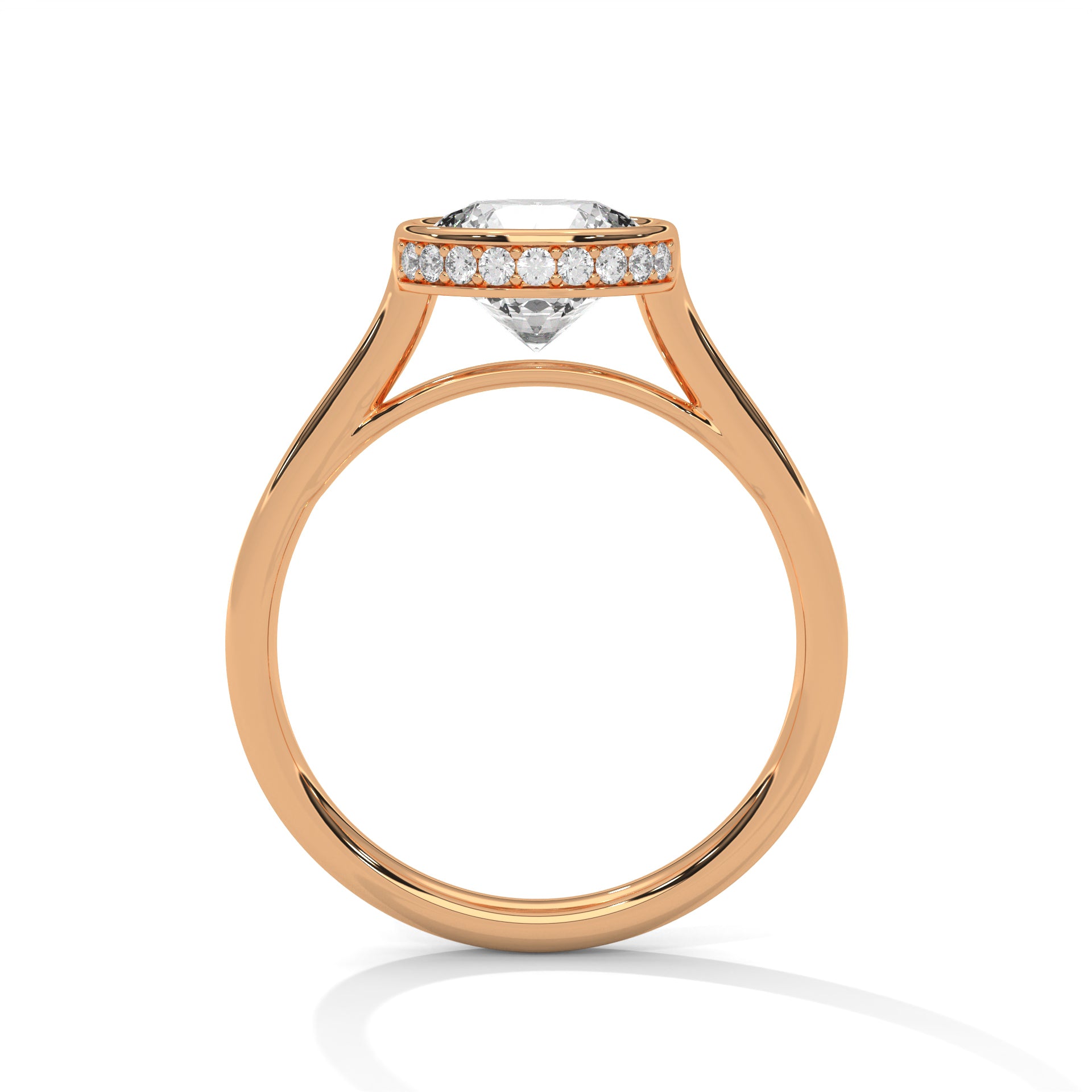 Cathedral Circlet 2 Carat Round Solitaire Lab Diamond Engagement Ring