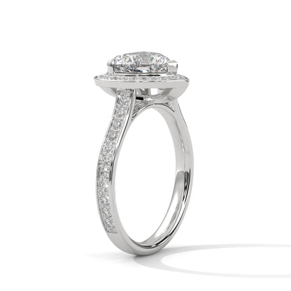 2 Carat Heart Shape Lab Grown Diamond Ring | Solitaire Halo Engagement & Anniversary Ring Gift for Women