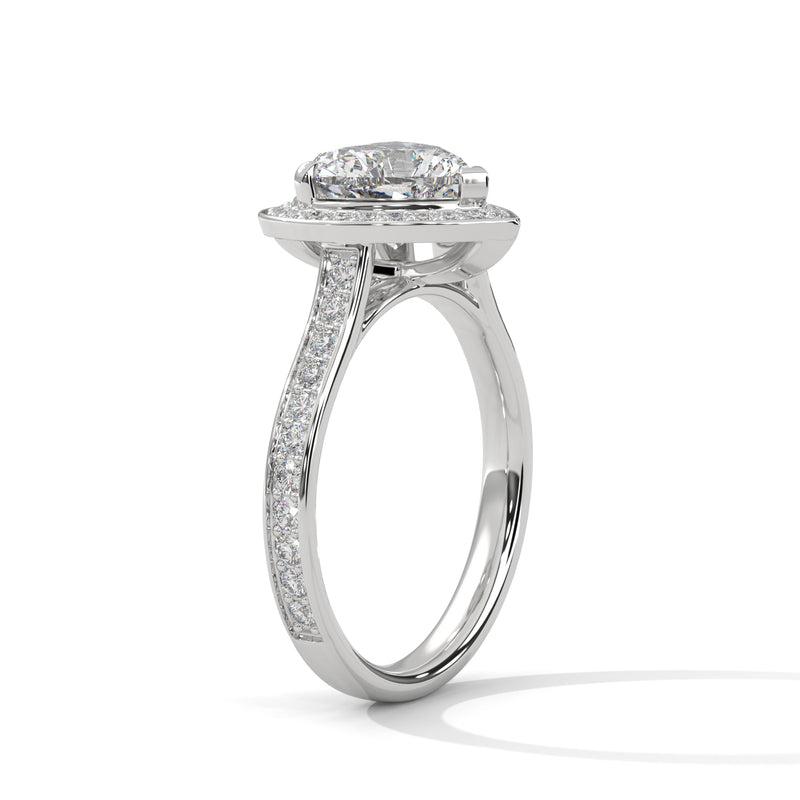 2 Carat Heart Shape Lab Grown Diamond Ring | Solitaire Halo Engagement & Anniversary Ring Gift for Women