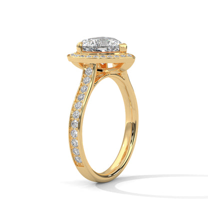 2 Carat Heart Shape Lab Grown Diamond Ring | Solitaire Halo Engagement & Anniversary Ring Gift for Women