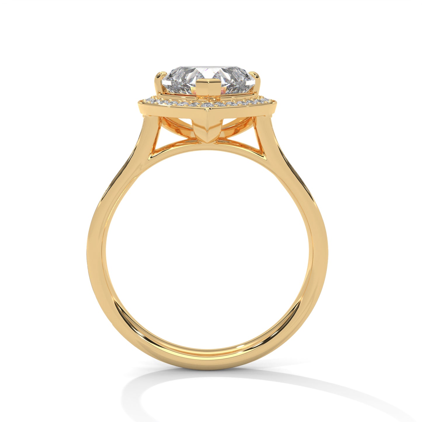 2 Carat Heart Shape Lab Grown Diamond Ring | Solitaire Halo Engagement & Anniversary Ring Gift for Women
