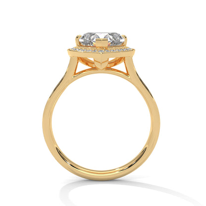 2 Carat Heart Shape Lab Grown Diamond Ring | Solitaire Halo Engagement & Anniversary Ring Gift for Women