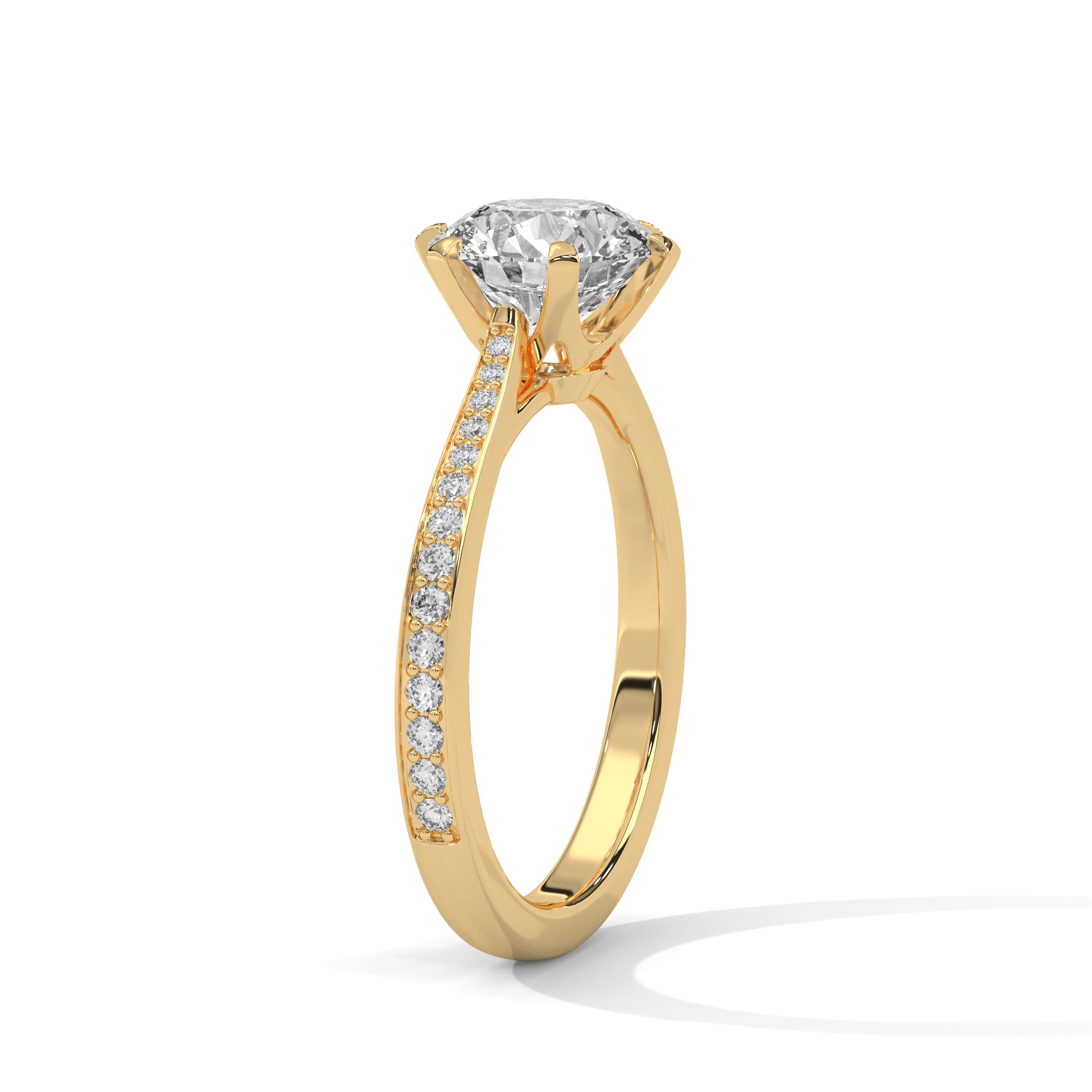 Minimalist Diamond Engagement Ring in 2 Carat Round Lab Diamond