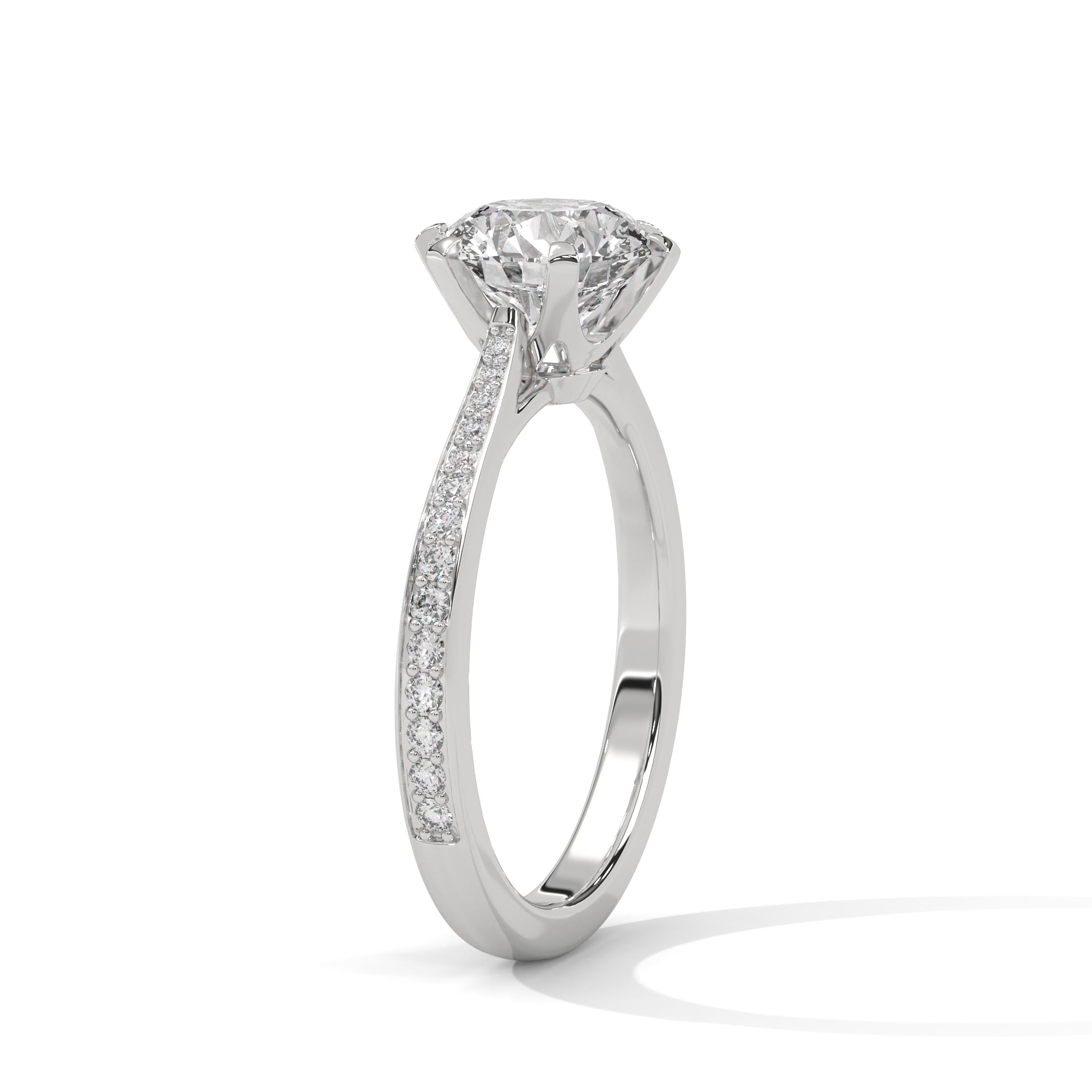 Minimalist Diamond Engagement Ring in 2 Carat Round Lab Diamond