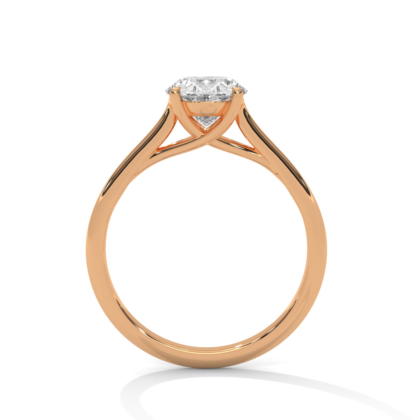 2 Carat Oval Shape Simple Solitaire Ring in Lab Diamond