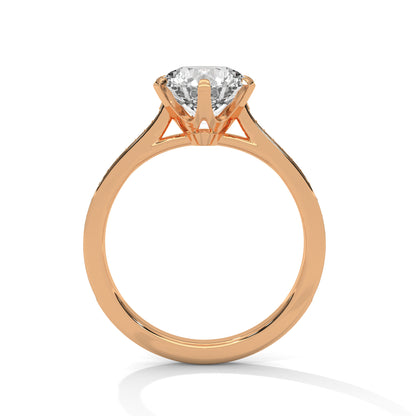 Minimalist Diamond Engagement Ring in 2 Carat Round Lab Diamond