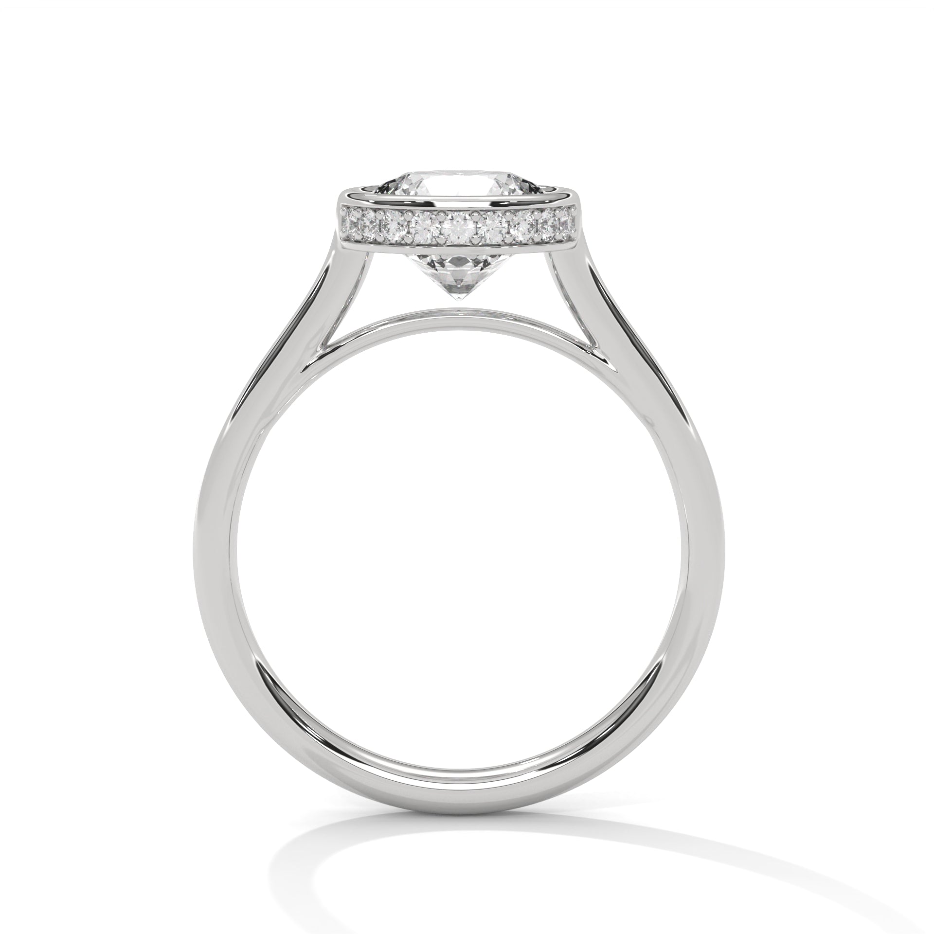 Cathedral Circlet 2 Carat Round Solitaire Lab Diamond Engagement Ring