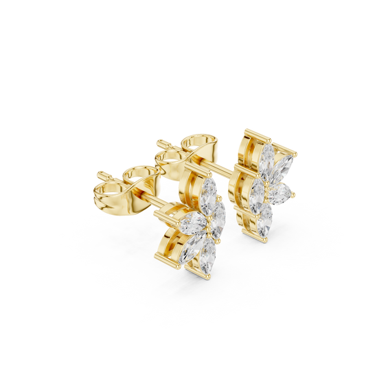 Four Petals Super Sparkling Lab Diamond Earrings