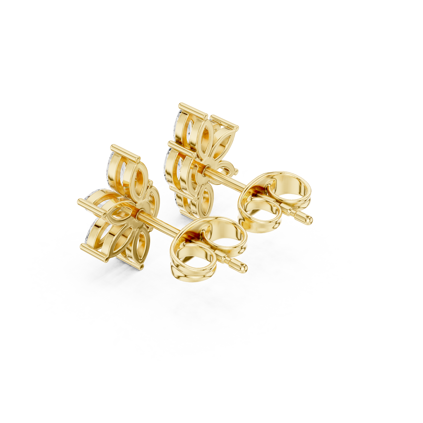 Four Petals Super Sparkling Lab Diamond Earrings