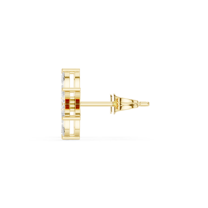 Four Petals Super Sparkling Lab Diamond Earrings