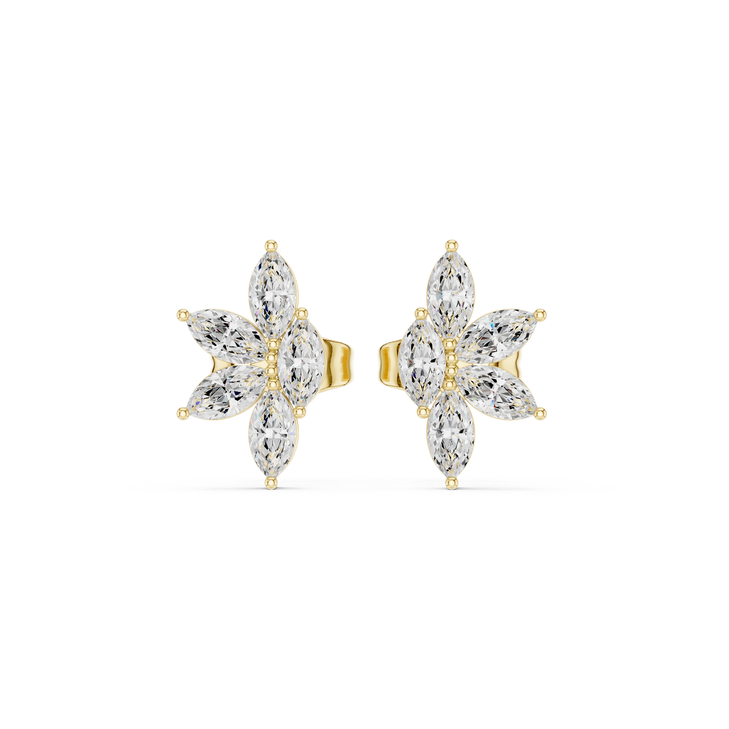 Four Petals Super Sparkling Lab Diamond Earrings