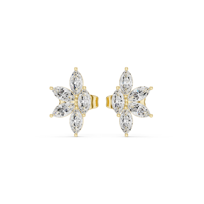 Four Petals Super Sparkling Lab Diamond Earrings