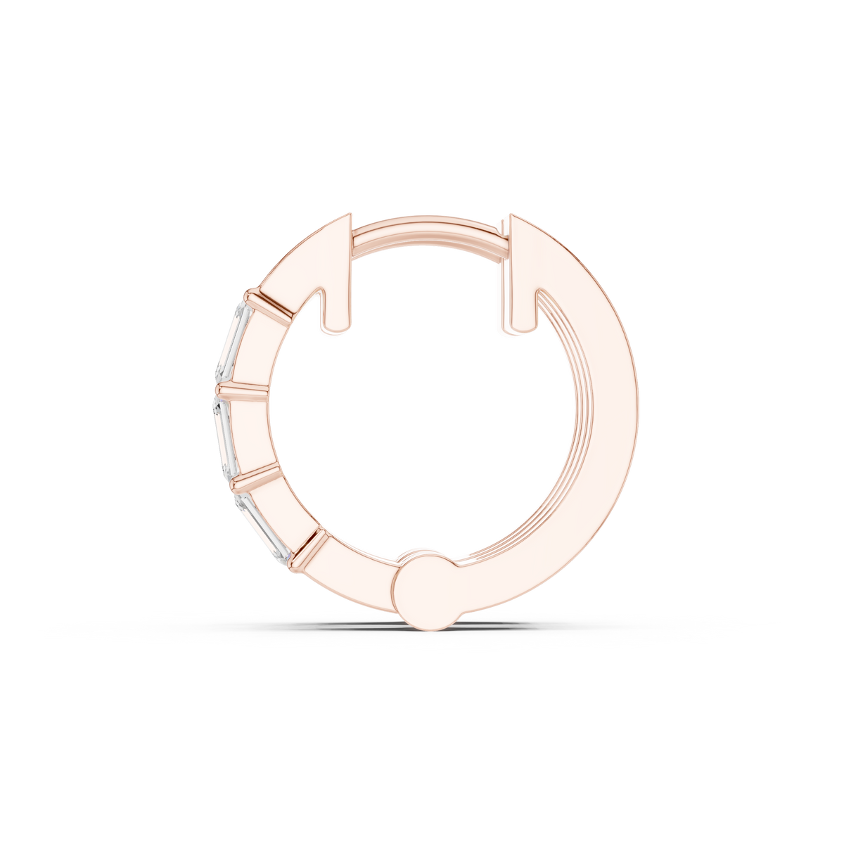 Gold Diamond Embellished Simple Hoop Lab Diamond Earrings