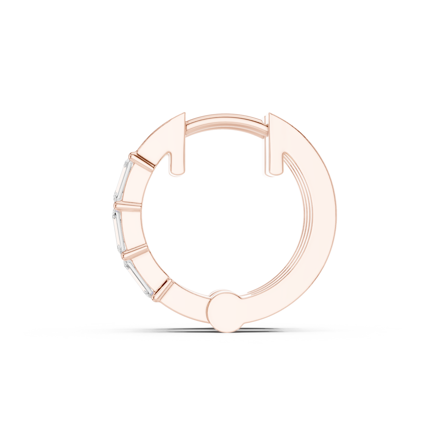 Gold Diamond Embellished Simple Hoop Lab Diamond Earrings