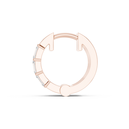 Gold Diamond Embellished Simple Hoop Lab Diamond Earrings